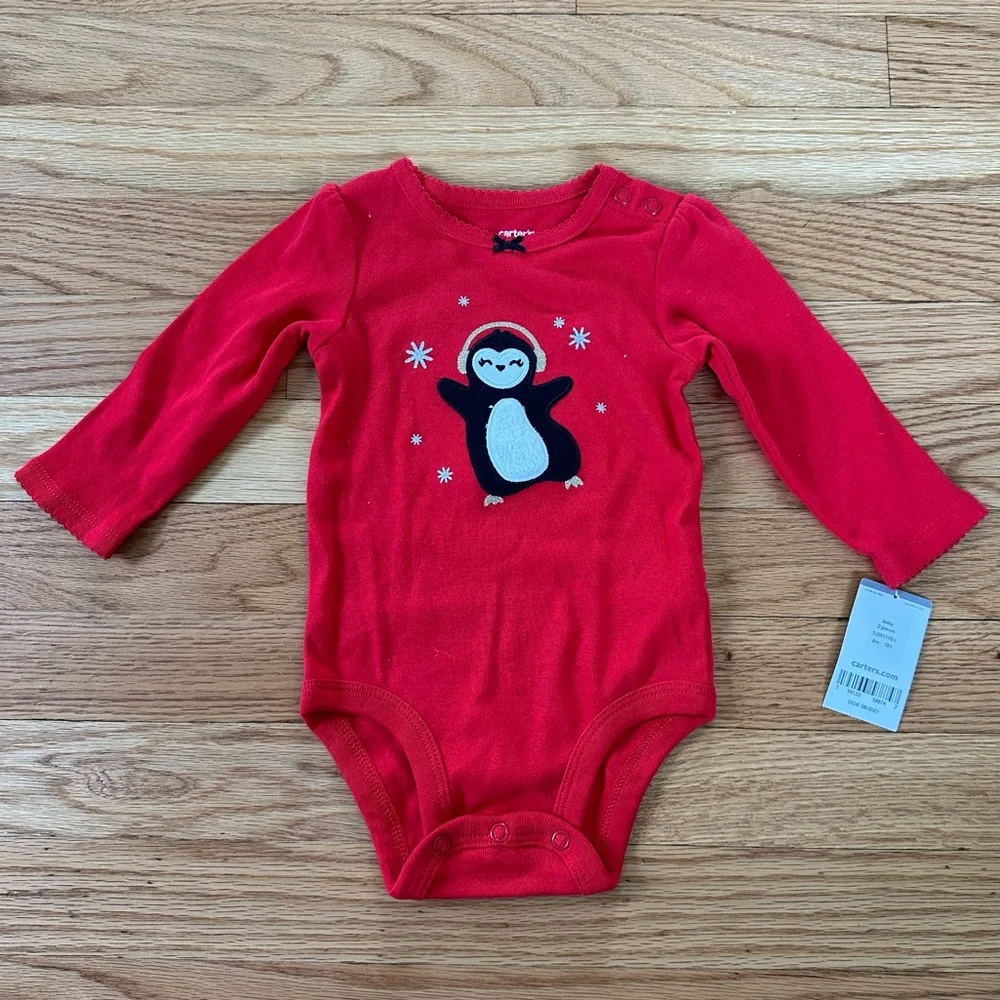 NWT Carter’s Penguin Long Sleeve Onesie 6 Months